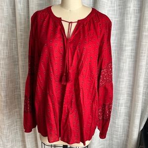 SALE Red Printed Blouse